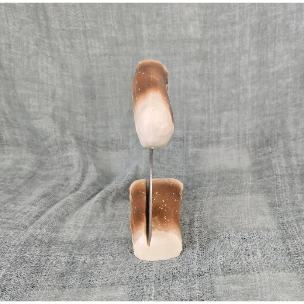 Vintage Alaska Ulu Skinning Knife Faux Antler/Bone Handle With Stand Souvenir